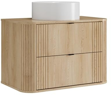 Vente-unique - Einzelwaschtisch Filor -L 80cm x B 46cm x H 57cm- MDF - naturfarben hell