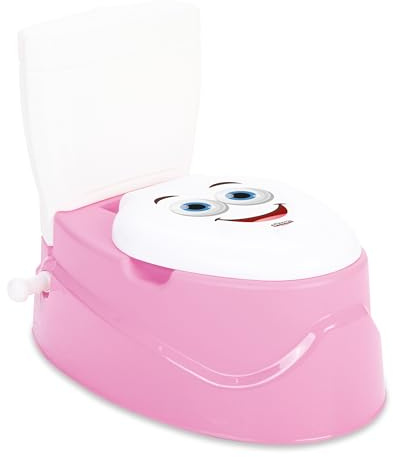 Lemodo, Kindertöpfchen mit Musik, Kindertoilette ab 18 Monaten, herausnehmbarer Einsatz, Deckel, Toilettenpapierhalter, für Toilettentraining für Kinder, realitätsnahe WC-Optik (pink)