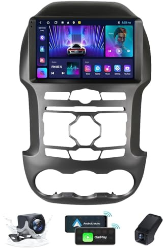 Generico Autoradio per Ford Ranger 3 2011-2015 Android 14 Radio Bluetooth 2 DIN Schermo Touchscreen 2K da 9,5 Pollici CarPlay Android Auto/Navigazione WiFi 4G/DSP/FM RDS + Telecamera DVR (M100CP)