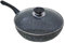 Euronovità EN-21151 Padella Wok Saltapasta Vulcanica Antiaderente, Alluminio Pressofuso, Nera, 28x28x8.5 cm