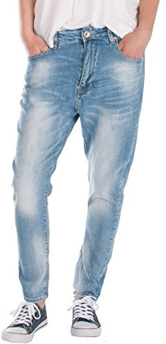 Fraternel Jeans Donna Boyfriend Baggy Used Azzuro Chiaro Taglia: L
