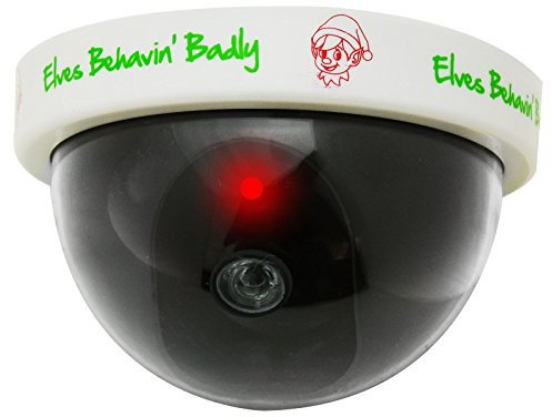 Christmas Elf Fake Dummy Security CCTV Surveillance Camera Flashing Red Led Light For Realism Xmas Prop Get Your Children To Behave Over The Festive Period - ASAB