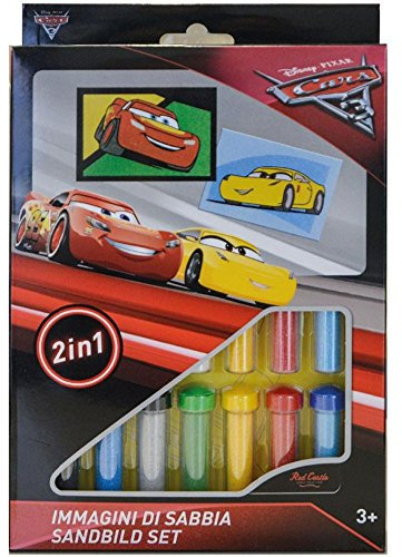 MYPIKY DI CATANO LEONARDO Set-Spiel-Autos SAETTA McQueen Disney-Kind-Bilder des SANDES 2 IN 1 BILDERN, ZUM MIT FARBIGEM Sand ZU Farben - DS-28