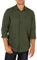 Amazon Essentials Men's Regular-Fit Long-Sleeve Two-Pocket Flannel Shirt, Olive Heather, S