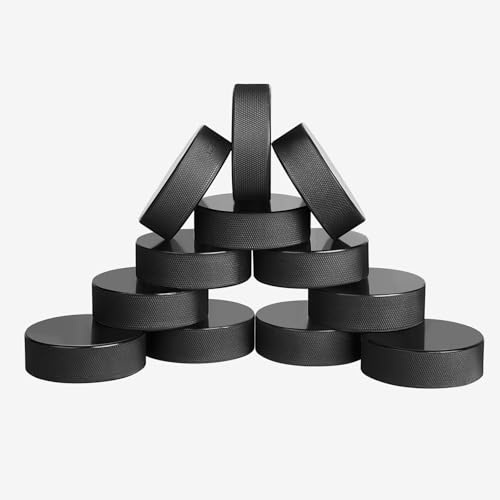 AceFox Ishockeypuckar för övning och klassisk träning, officiell förordning, 170 g diameter 7,6 cm tjocklek 2,5 cm svart, set med 12