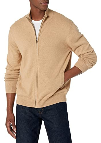 Amazon Essentials Herren Pullover mit durchgehendem Reißverschluss