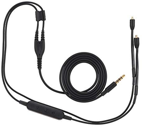Tangxi MMCX Replacement Headphone Cable, TPE Headphone Extension Cable with 3.5mm Plug for se215 se425 se535 se846 ue900(Black with mic)