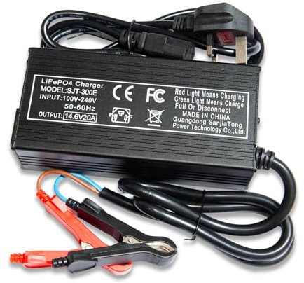 LOWENERGIE 20A Charger for 100Ah 12.8V Lithium-Ion Iron Phosphate LiFePo4 Battery12V Leisure Solar Caravan (Charger only)
