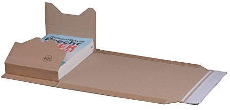 KK Verpackungen® Höhenvariable Versandverpackung für Büchersendungen | 25 Stück, DIN A5, 217x155x54mm | Buchverpackung, Wickelverpackung mit Selbstklebeverschluss & Aufreißfaden