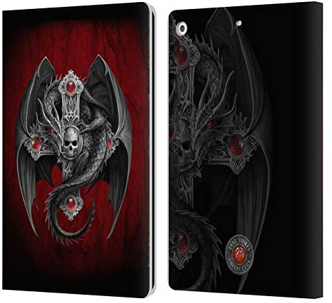 Head Case Designs Officially Licensed Anne Stokes Gothic Dragon Tribal Leather Wallet Case Compatible With Apple iPad 10.2 2019/2020/2021