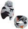TAGVO 2 en 1 Enfant Bonnet et Écharpe Hiver Chaud Épais Doublure en Polaire Bonnet Tricoté Chapeau Cache-Cou, Thermique Chapeau élastique Cache-Cou pour Bébé, Fille, Garçon Gris L