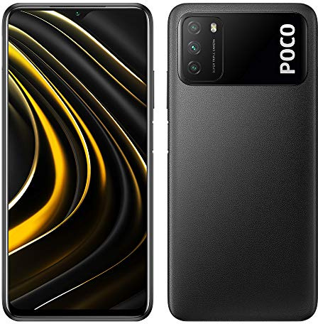 Xiaomi POCO M3 Smartphone, 4 GB + 128 GB, 6.53 FHD + Ampio 1080P FHD + Display 51 MP, Tripla Fotocamera, 6000mAh Batteria, Doppi Altoparlanti, Jack per Cuffie da 3.5 mm, Nero (Power Black)