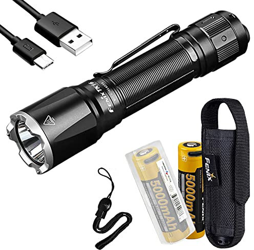 Fenix TK16 v2.0 linterna táctica, 3100 lúmenes de largo alcance con dos USB-C ARB-L21-5000U y organizador LumenTac