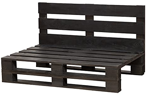 Palettensofa geschliffen und gebürstet, für drinnen und draußen, Sessel/Sofa aus neuen Paletten für die Terrasse (120 x 60 cm, Ebenholz)