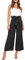 FANCYINN Set di Pantaloni Corti a Gamba Larga 2 Pezzi da Donna Pantaloni a Sacchetto di Carta ritagliati a Vita Alta con Scollo a V e Cinturino Largo con Cintura Noir S