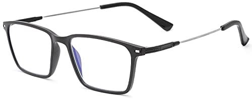 LJIMI Progressive Multifocal Computer Reading Glasses No Line Blue Light Blocking Readers with Spring Hinge for Men Women Clear Multifocus Trifocal Lens Eyewear Anti Blue Light Fashion Eyeglasses