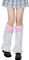 SATINIOR Kawaii Beinwärmer Fuzzy Flauschige Socken mit Schleife Cartoon Cosplay Beinwärmer über dem Knie Socken für Frauen Mädchen, weiß/rosa, Medium