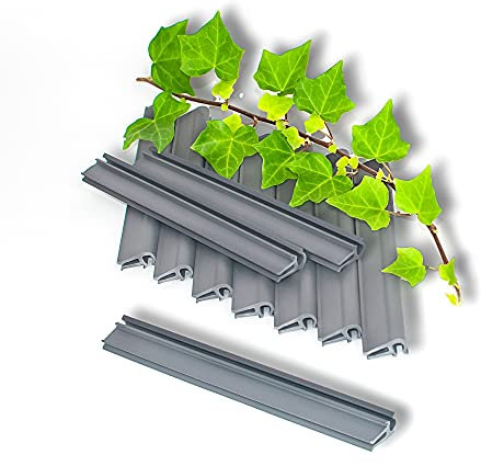 LeoDalm Clips für Sichtschutzstreifen, 10 Stück Klemmschienen für Gartenzäune -Made in EU- Befestigung für Sichtschutz an Doppelstabmatten (Clips 10St., Fenstergrau)