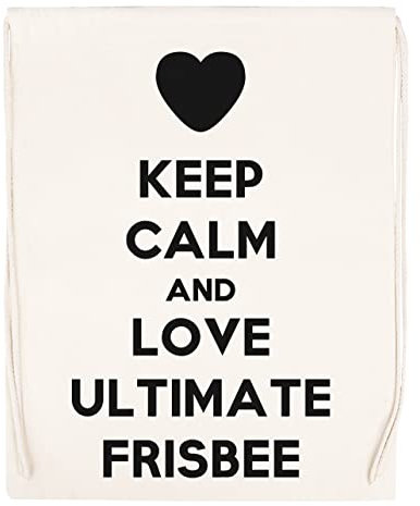 Keep Calm And Love Ultimate Frisbee Kordelzug Sporttasche Beige Drawstring Sport Bag