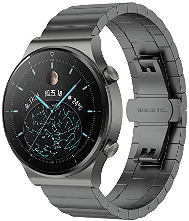XINBOOBA 22mm Metal Acero Inoxidable Sport Correa de Reloj Replacement Correa para Huawei Watch GT3 46mm,GT Runner smartwatch