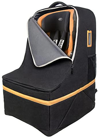 Hap Tim Autositz-Reisetasche, gepolsterter Autositzbezug für Flugzeug, tragbarer Autositzträger für Flughafen-Essentials, Kinderautositz, Reiserucksack, Familien-Reisezubehör, schwarz (EU-CSTB-2242)