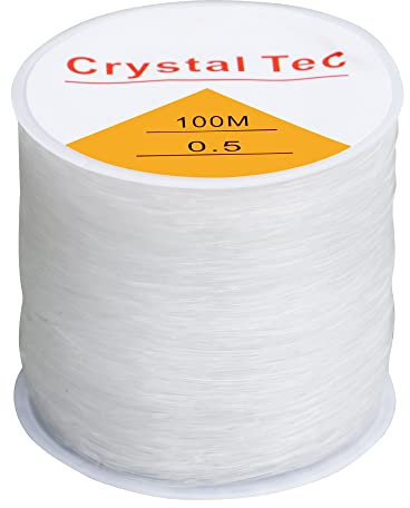 Bobina elastica trasparente da 100 m – Cordino resistente ed elastico da 0,5 mm per perline e creazione di gioielli fai da te
