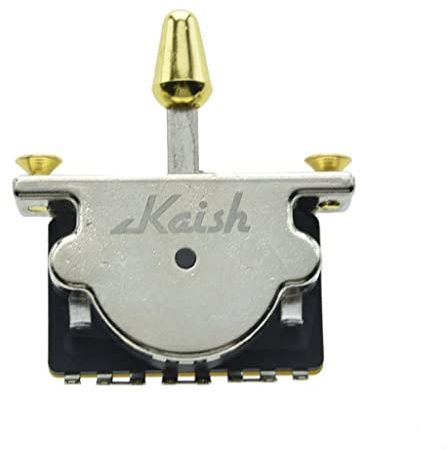 KAISH Interrupteur sélecteur 3 voies robuste pour guitare Stratocaster Tele avec embout en plastique doré