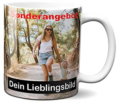 online-hut Tasse zum selber individuell Gestalten/Personalisierbar mit eigenem Foto, Text und Schrift/Fototasse/Werbetasse/zum bedrucken/Motivtasse/Firmentasse/mit Logo PT-164