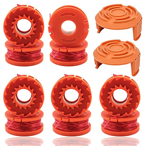 Bobina di filo per decespugliatore Worx, bobina compatibile con bobine Worx Trimmer Weed Eater, parti di ricambio per bobine di Weed Wacker, ricariche per decespugliatori elettrici da 0,2 cm (10 + 2)
