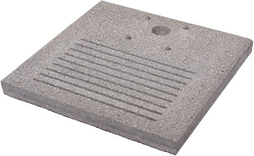 Base Quadrata in Cemento 40x40 Cm con fenditore scarico per fontane Grigio