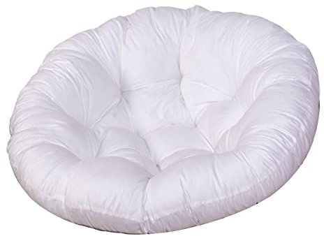 LOVIVER 60x60cm Sitzkissen Kissen, Schaukel-Hängesesselkissen, Eierstuhlkissen, Terrassensitzkissen, Schaukelstuhlpolster für Hängesessel, Rundes Gartenstuhlkissen, Sitzkissen Outdoor/Indoor, Weiß