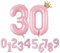Foil Luftballon 30 Helium Folienballon Zahlen Ballon XXL Folien Rosa Ballon 30 Geburtstag 100cm/40inch