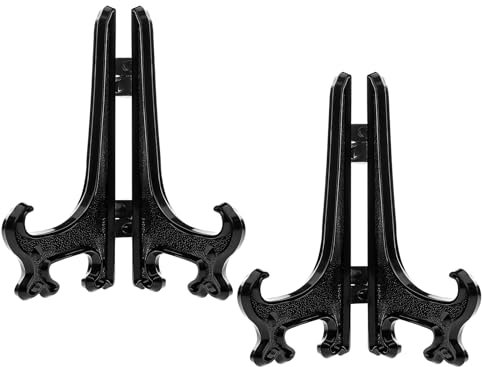 Funzhan 2pcs Schwarz Plastik Acryl Staffelei Fold-Display-Ständer Plastik Bilderrahmen Platten ständer Halter - 7.5 CM