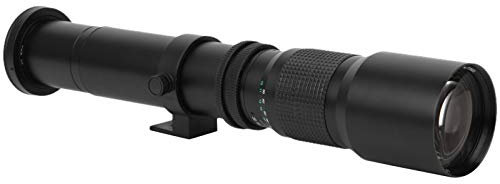 Teleobjetivo de 500 Mm, Teleobjetivo de Metal con Aumento de 2X para Canon EFS Mount SLR(Negro)