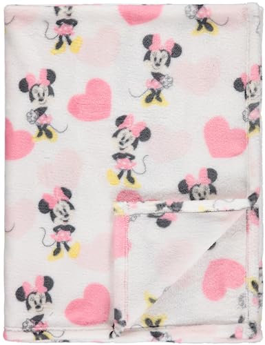 Disney Flanell-Fleece-Babydecke, weich und gemütlich, 76,2 x 101,6 cm, mit Mickey Mouse, Minnie Mouse, Winnie Puuh und Dumbo