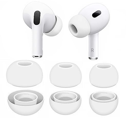luoshaPUCY Almohadilla de Repuesto 3 Pares para Airpods Pro y Airpods Pro 2, Almohadilla de Repuesto Compatibles con Airpods Pro (S/M/L,Blanco)