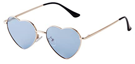 Laurinny Retro Herz Sonnenbrille Polarisiert für Frauen Männer Herz Gläser Metallrahmen