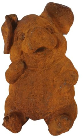 Generisch Deko Figur Edelrost Rost Metall Schwein Ferkel 3D Glücksschwein Skulptur Statue
