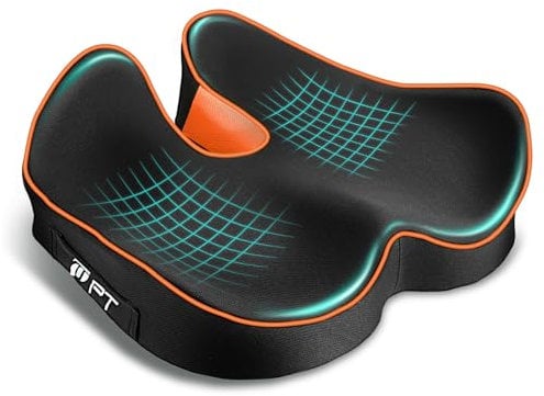 POOTACK Seat Cushion, Ergonomic Coccyx Cushion for Tailbone Discomfort, Relief Coccyx & Hemorrhoid Stress Memory Foam Seat Cushion for Office Chair, Car, Wheelchair Gamming Chair, Non-Slip Seat Pad