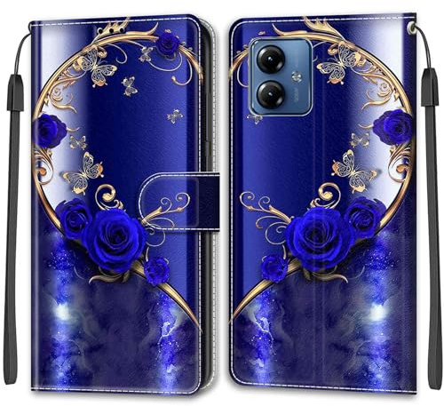 KENHONER Coque pour Motorola Moto G14, Housse Etui Portefeuille Cuir Multifonction, Fermeture Magnétique à Clapet Anti-Choc Compatible avec Coque Motorola Moto G14