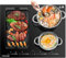 AMZCHEF Induktionskochfeld 4 platten, Einbau Induktionskochplatte mit Flexzonen, Booster und 9 Stufen, Warm Up and Pausenfunktion, Berührungsbildschirm,7400W