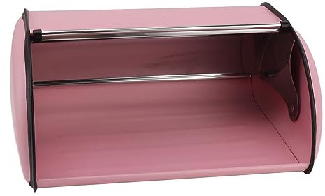 Bread Boxes Holder - Countertop Bread Storage Bin Pink Mirror Glow Roll Top Bread Box, Multifunctional