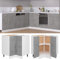 ShCuShan Kitchen Base Oven Cabinet,Base Kitchen Unit,Corner Bottom Cabinet Concrete Grey 75.5x75.5x80.5 cm Engineered Wood