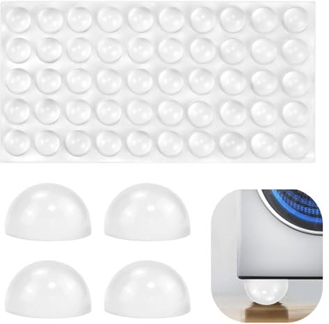 SPEACOUR 50 PCS Rubber Feet for Speakers Hemisphere Bumper Sound 0.71'' Self Stick Bumpers Noise-dampening Adhesive Bumper Feet for Speakers, Electronics, Table Tops, Laptop and Drawers(Transparent)