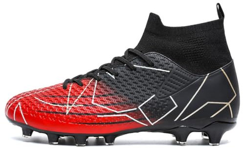 IFIKK Herren High Ankle Fußballschuhe AG/TF Anti-Rutsch Fußballschuhe Unisex Kinder Professionelle Trainingsschuhe (A004,38)