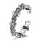 Bague tête de mort rose en argent sterling 925, bague ouverte pour femme