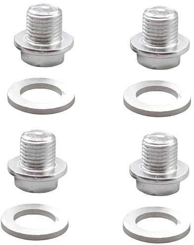 lcyen 4 Stück ölablassschraube Mit Dichtring (M12x1,25), Oelablassschraube Ölwannenwanne Aus Rücklaufablassschraube für Auto Boot Motorrad(M12)