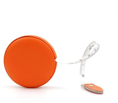 Maßband Körper Leder Versenkbares, Orange Kleines Nähbandmaß für Schneider und Designer 1Pcs 60 Inch / 1,5 Meter Breites