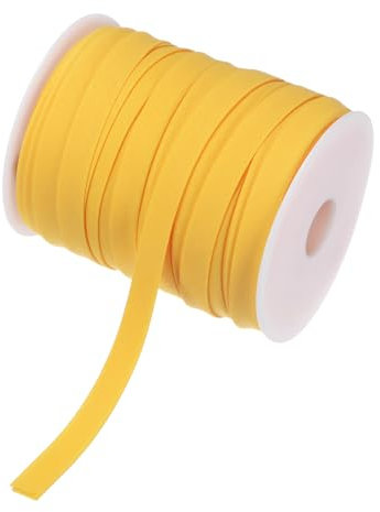 M METERXITY Doppelt gefalteter Schrägband 1/2 Zoll 55 Yards Baumwoll-Schrägband Großpackung Doppelt gefalteter Schrägband zum Nähen/Säumen/Schrägband/Quilten/DIY Handwerk [Gelb]