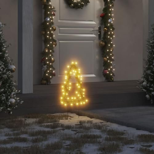 Homgoday Weihnachtsbaum mit Erdspießen, 3 Stück, 50 LEDs, 30 cm, Weihnachtsdekoration, Weihnachtsdekoration